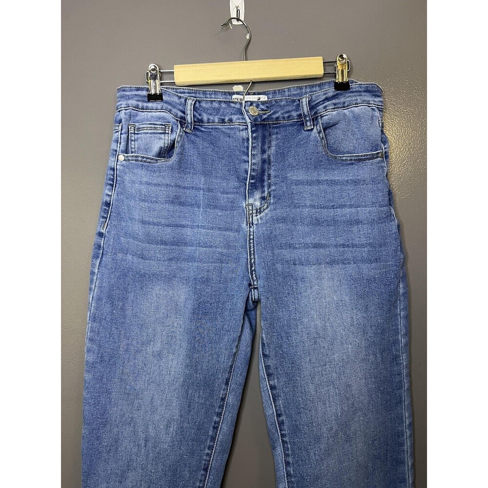 KATCH ME Jeans Womens XL Medium Wash Blue High Rise Straight Stretch Denim